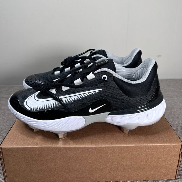 Nike Alpha Huarache Elite 4 Metal Baseball Cleats Men's 9 Black DJ6521-011 - Picture 10 of 13